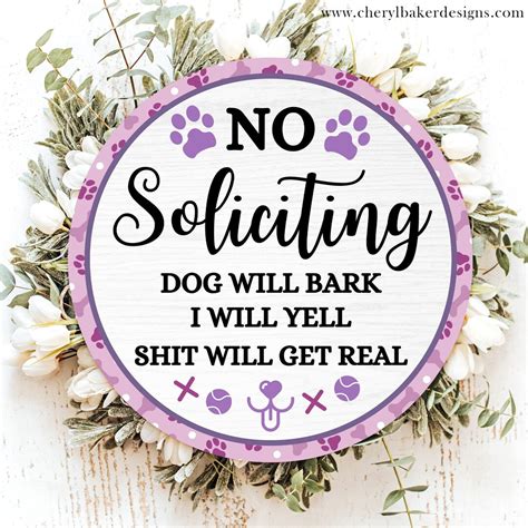 No Soliciting Sign Dog, No Soliciting Signs Ring, No Soliciting Dog ...