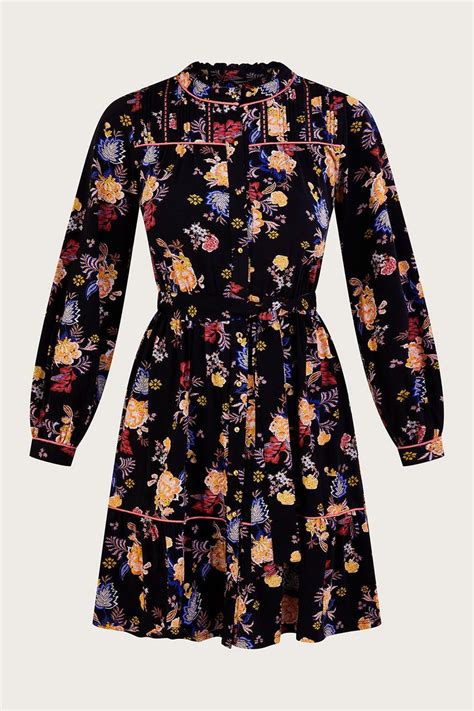 Dresses Floral Print Belted Jersey Dress Monsoon