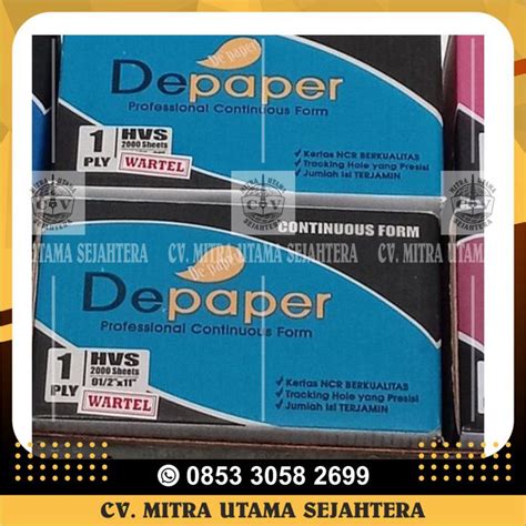 Kertas Continuous Form 1 Ply 9 5x11 D PAPER CF K1 Wartel