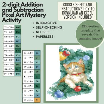 Mystery Digital Pixel Art No Prep Stocking Digit Addition And