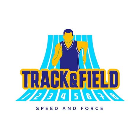 Free Vector | Track and field logo template hand drawn flat style