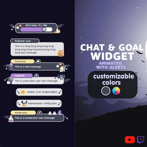 P U Customizable Chat Widget Goal Halloween Cute Spooky Terror Stream