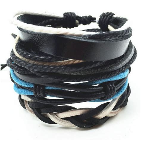 Leather Punk Wrap Bracelet For Men