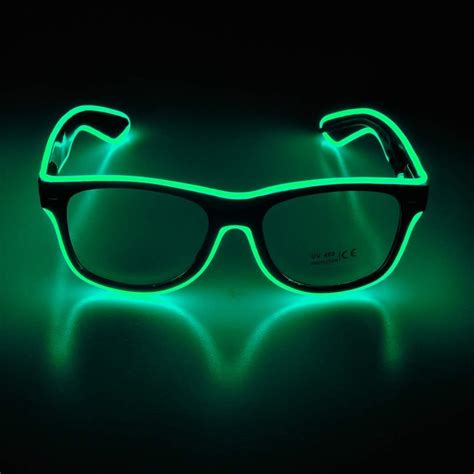 Zfven Light Up El Wire Neon Rave Glasses Glow Flashing Led Sunglasses