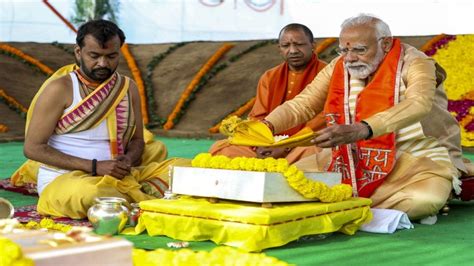 PM Narendra Modi lays foundation stone of Shri Kalki Dham temple ...