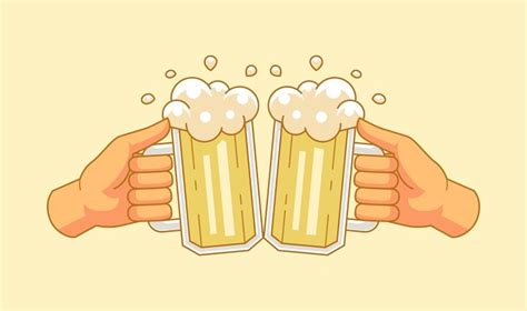 Premium Vector Cheering With Beer Vector Illustration Cheers