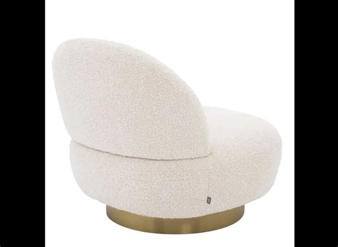 Eichholtz Swivel Armchair Cl Ment Boucl Cream Wilhelmina Designs