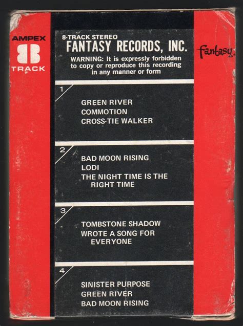 Creedence Clearwater Revival Green River 1969 Ampex Fantasy A43 8 Track Tape