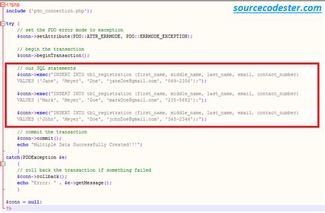 Php Insert Multiple Data In Mysql Free Source Code Tutorials And