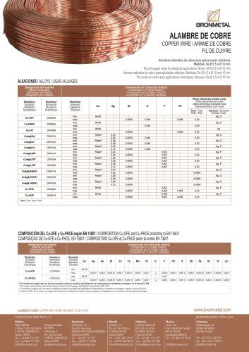 Barre Cuivre M Plat Bronmetal Catalogue Pdf Documentation