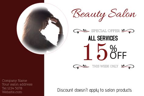 Beauty Salon Discount Landscape Poster Template Postermywall