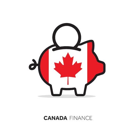 Premium Vector Canada Economic Concept Piggy Bank With National Flag