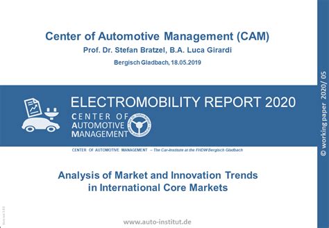 Electromobility Report 2020 jetzt verfügbar CAM