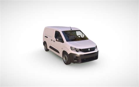 Sleek Peugeot Partner Crew Van 3D Model Perfect For Commercial