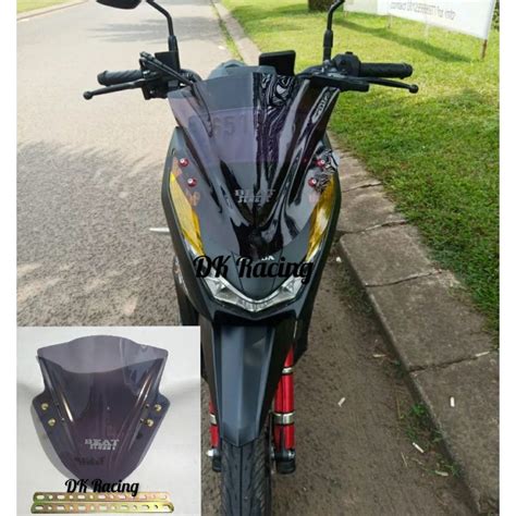 Jual Visor Cstum Beat Street New Logo Plus Breket Windshield Cstum Beat