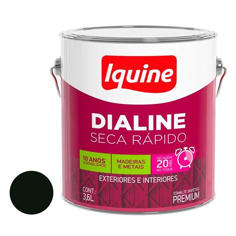 Tinta Esmalte Ml Fosco Dialine Seca R Pido Preto Iquine Ref