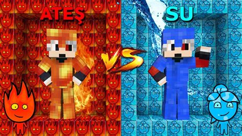 ATEŞ VS SU ODA ŞANS BLOKLARI Minecraft YouTube