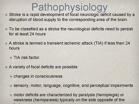 CVA Ischemic and Hemorrhagic Pathophysiology Stroke is a