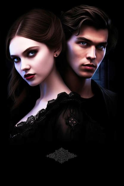 Premium Photo | Cover of a vampire romance novel A pair of attractive adult vampires a man and a ...