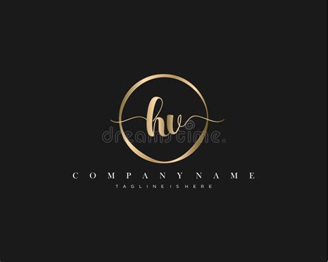 Hv Initial Handwriting Logo Template Vector Stock Vector