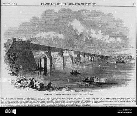 Great Tubular Bridge Grand Trunk Railway Montreal Canada Stock Photo