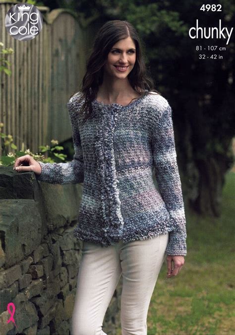 King Cole Ladies Cardigans Knitting Pattern In Cotswold Chunky 4982