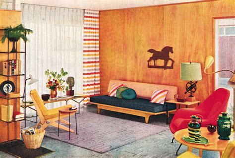 Living Room Decor, 1950s - The Giki Tiki