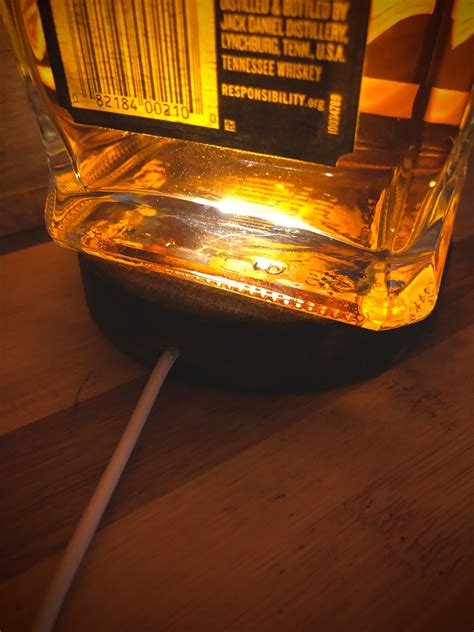 Jim Beam Lamp Handmade Liquid Bottle Lamp W Charred Wood Base Etsy