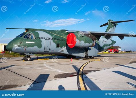 Embraer KC 390 Millennium Military Transport Plane At Air Base Air