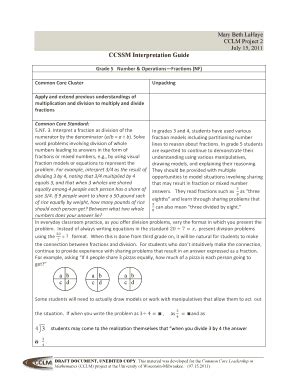 Fillable Online Www4 Uwm CCSSM Interpretation Guide Www4 Uwm Fax