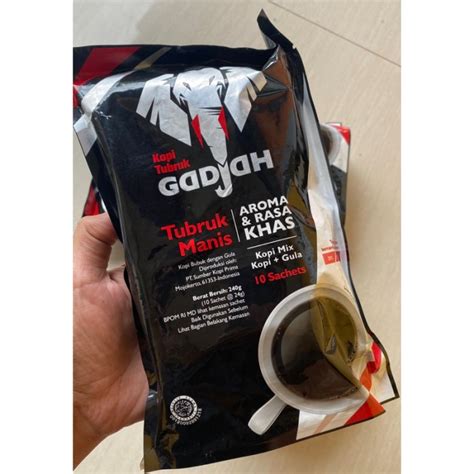 Kopi Tubruk Gadjah Gajah Tubruk Manis Asli Coffee Bubuk 240 Gr Isi 10