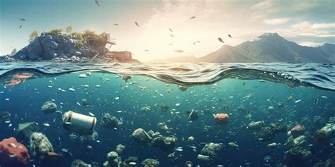 Premium AI Image | AI Generated AI Generative Plastic ecology ocean sea ...