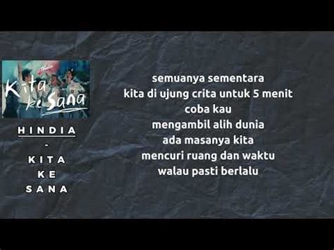 Hindia Kita Ke Sana Lirik Video Youtube