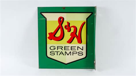 S And H Green Stamps Double Sided Tin Flange For Sale At Auction