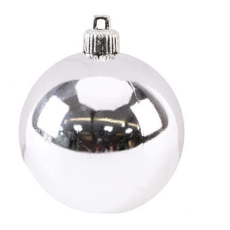 Toyland Pack Of 12 60mm Silver Christmas Tree Baubles In Shiny Matte And Glitter Christmas