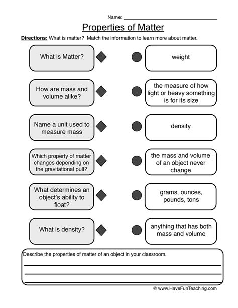 Printable Matter Worksheets Printable Worksheets