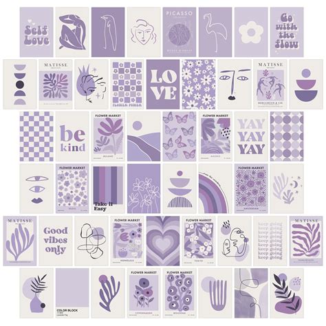 Buy Purple Room Decor Aesthetic Lavender Wall Collage Kit S For Room