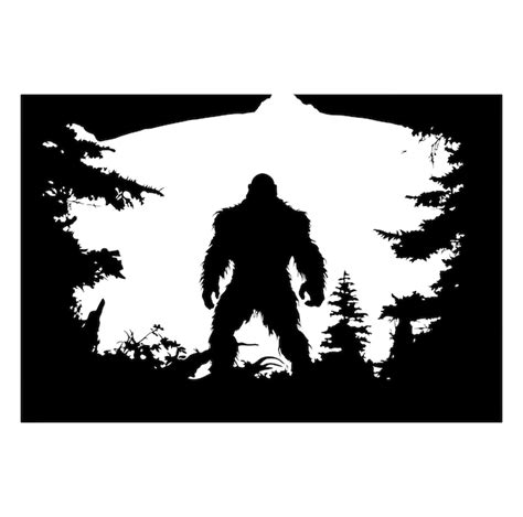 Conception De T Shirt Silhouette Bigfoot Illustration Vectorielle