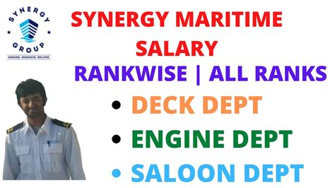 Synergy Maritime Salary Rank Wise All Ranks Standard Salary Must