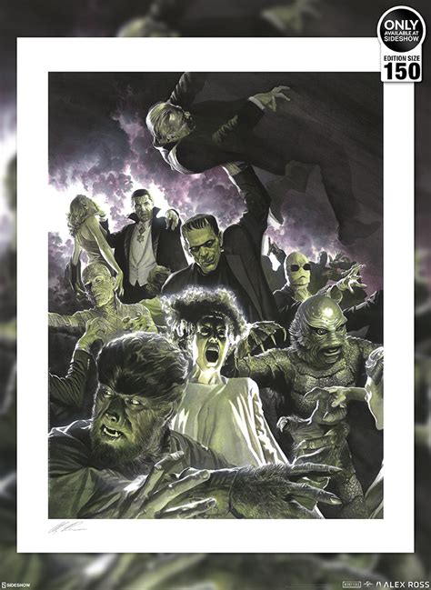 Universal Monsters Variant Fine Art Lithograph Set Par Alex Ross