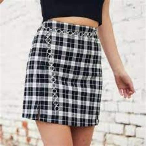 Brandy Melville Skirts Nwot Brandy Melville Black And White Cara Skirt Poshmark