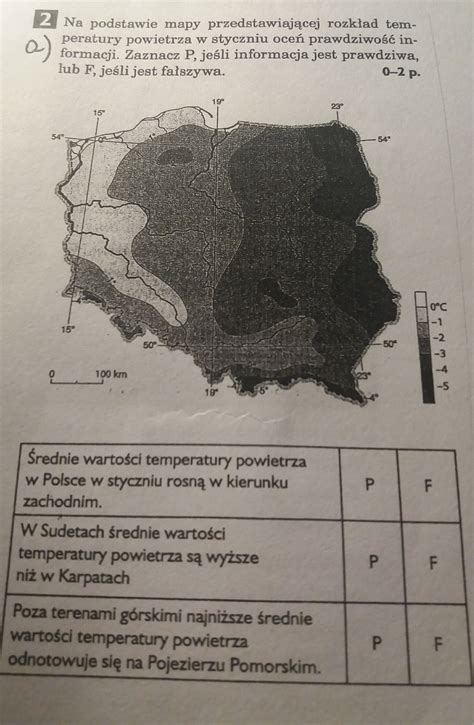 Na Podstawie Mapy Przedstawiaj Cej Rozk Ad Temperatury Powietrza W