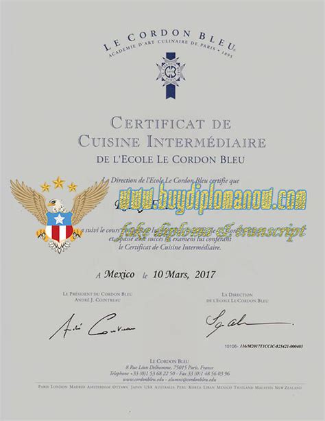 Le Cordon Bleu Diplomas Can Be Purchased Quickly