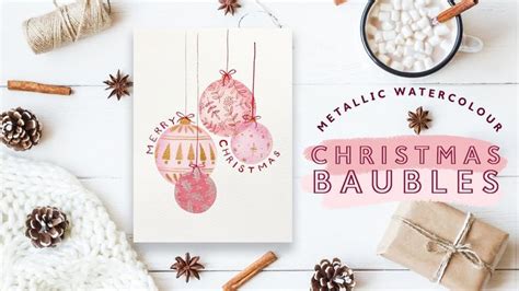 Metallic Watercolour Christmas Baubles YouTube Christmas Watercolor