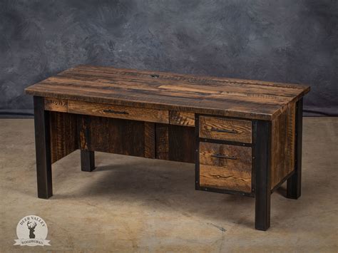 Buy Custom Made Reclaimed Wood Stained Executive Desk Barnwood