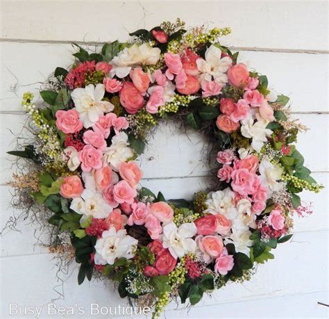 Delicious Summer Silk Floral Wreathcandy Kissesfront Door Wreath