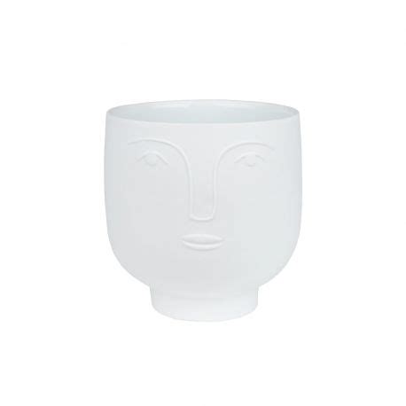 Cache Pot Blanc Visage Rader Cache Pot Moderne En Porcelaine