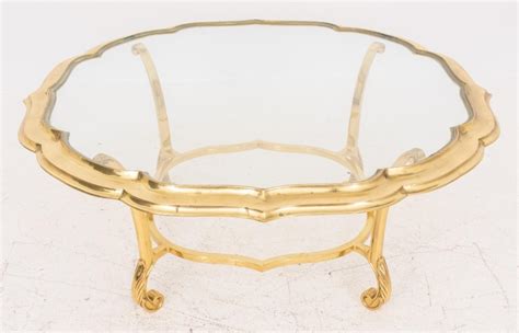 Modern Brass And Glass Low Table At 1stdibs