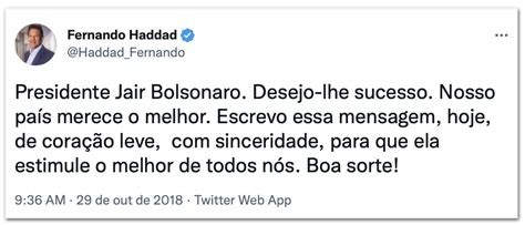 Em 2018 Haddad não ligou para Bolsonaro e evitou falar em derrota