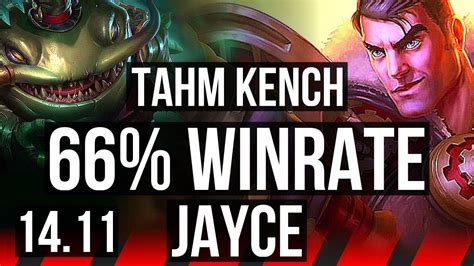 TAHM KENCH Vs JAYCE TOP 66 Winrate Rank 8 Tahm 3 2 9 EUW